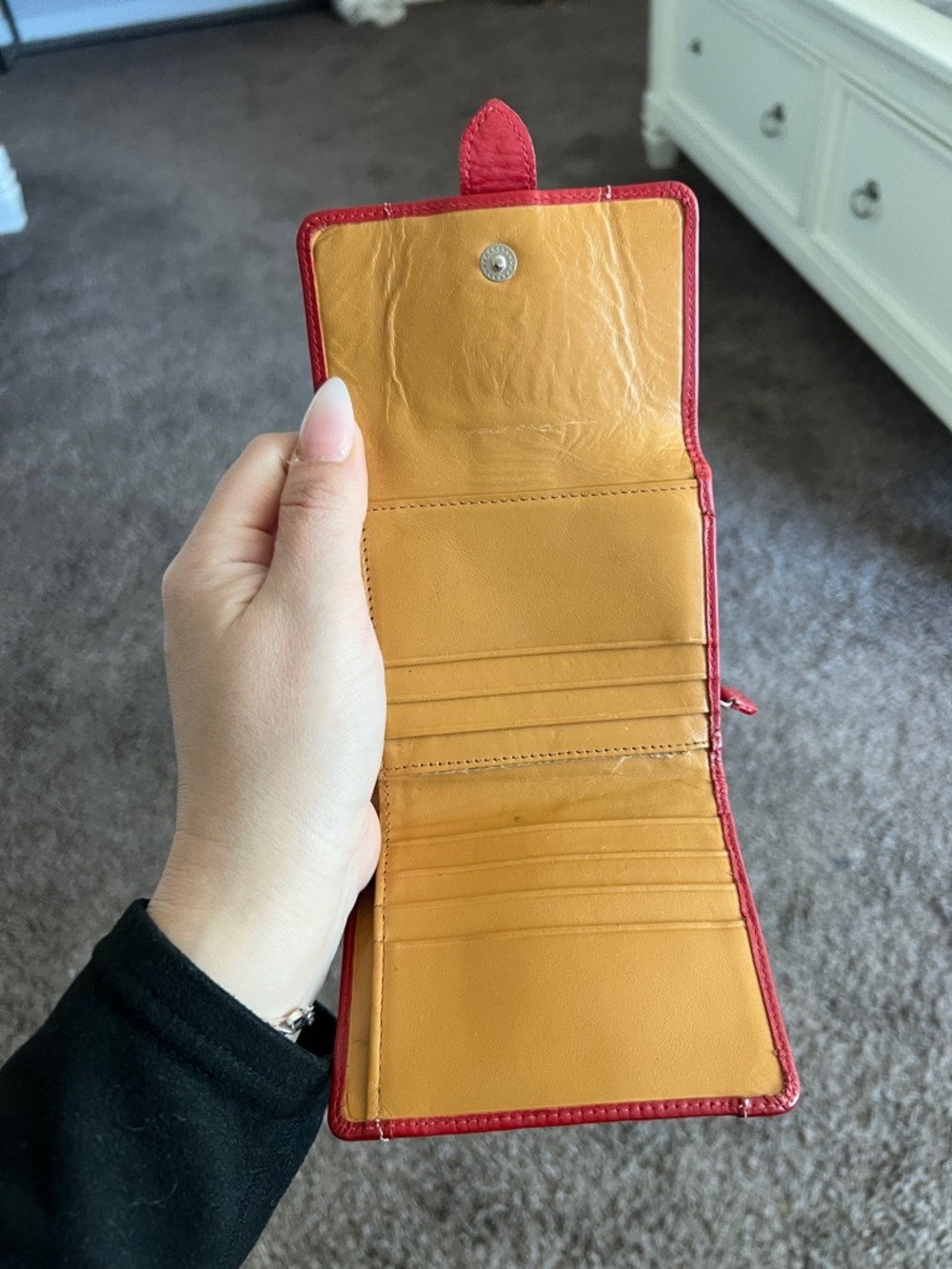Red Leather Buckle Wallet - Picture 2 of 5